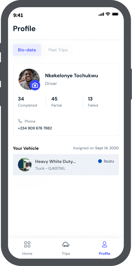 Driver app mobile screen 3