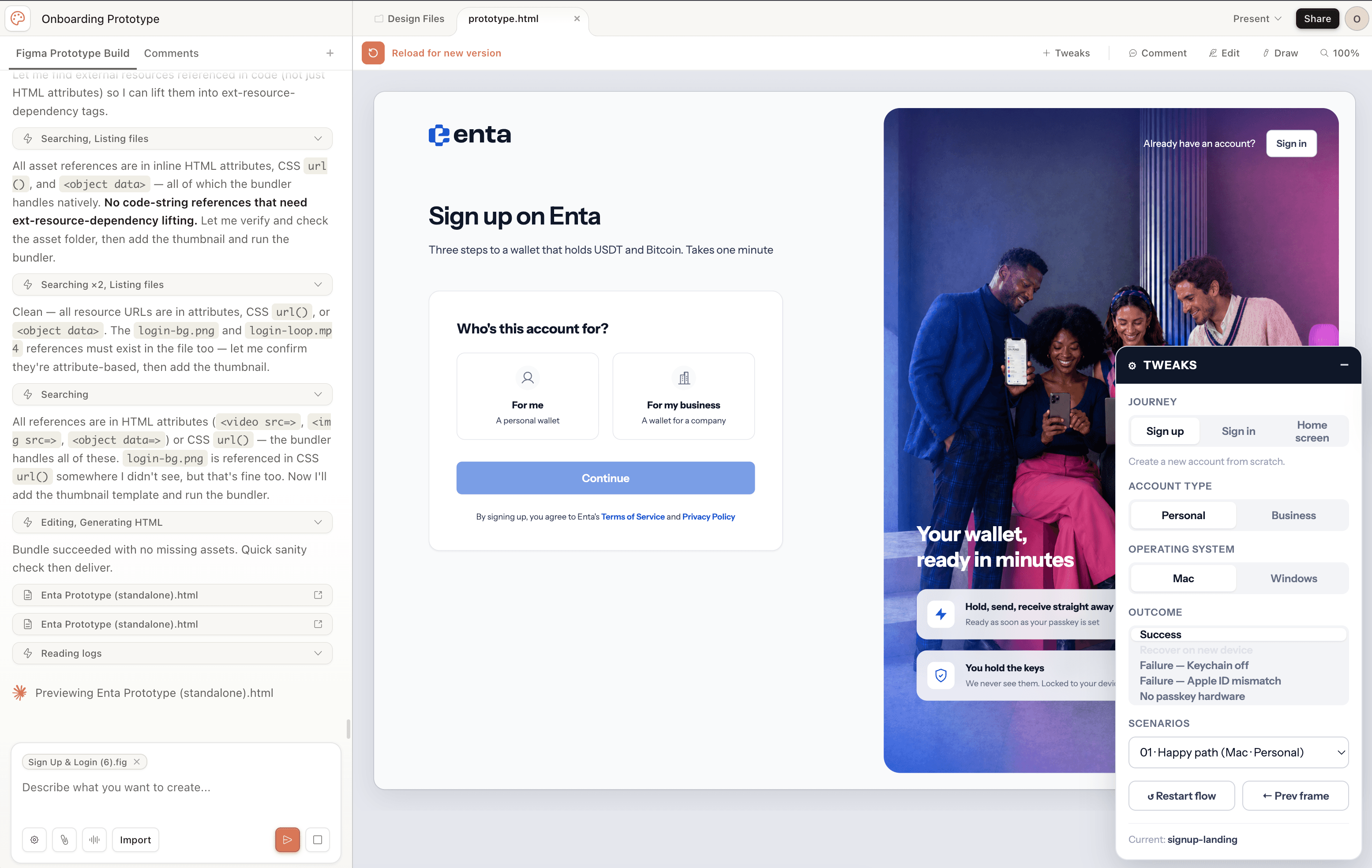 Claude Design ideation — first round of flow exploration
