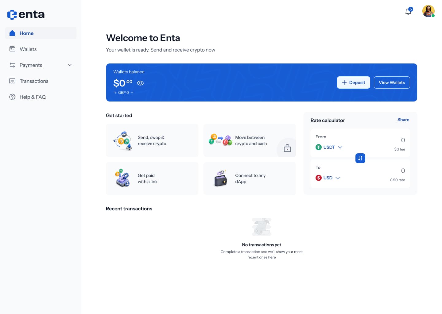 First-time home screen — individual user
