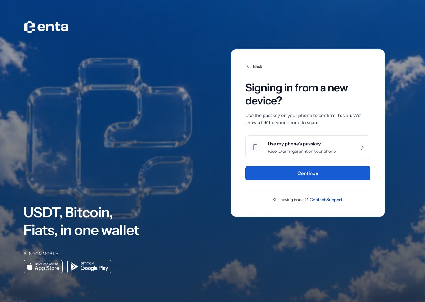 User taps sign in with passkey